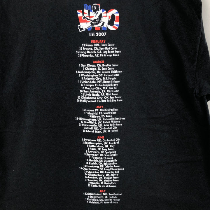 Hanes THE WHO Band T-Shirt (Men's Size L) cotton black type Vintage Second Hand