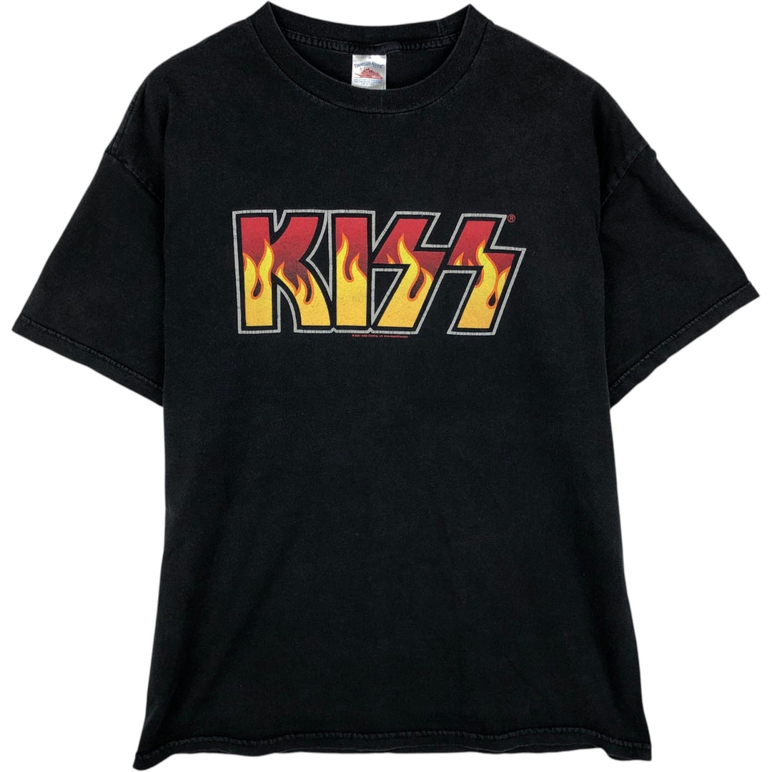 2000'S Tennessee River KISS Fire Pattern Band T-Shirt (Men's XL equivalent) cotton black type Vintage Second Hand