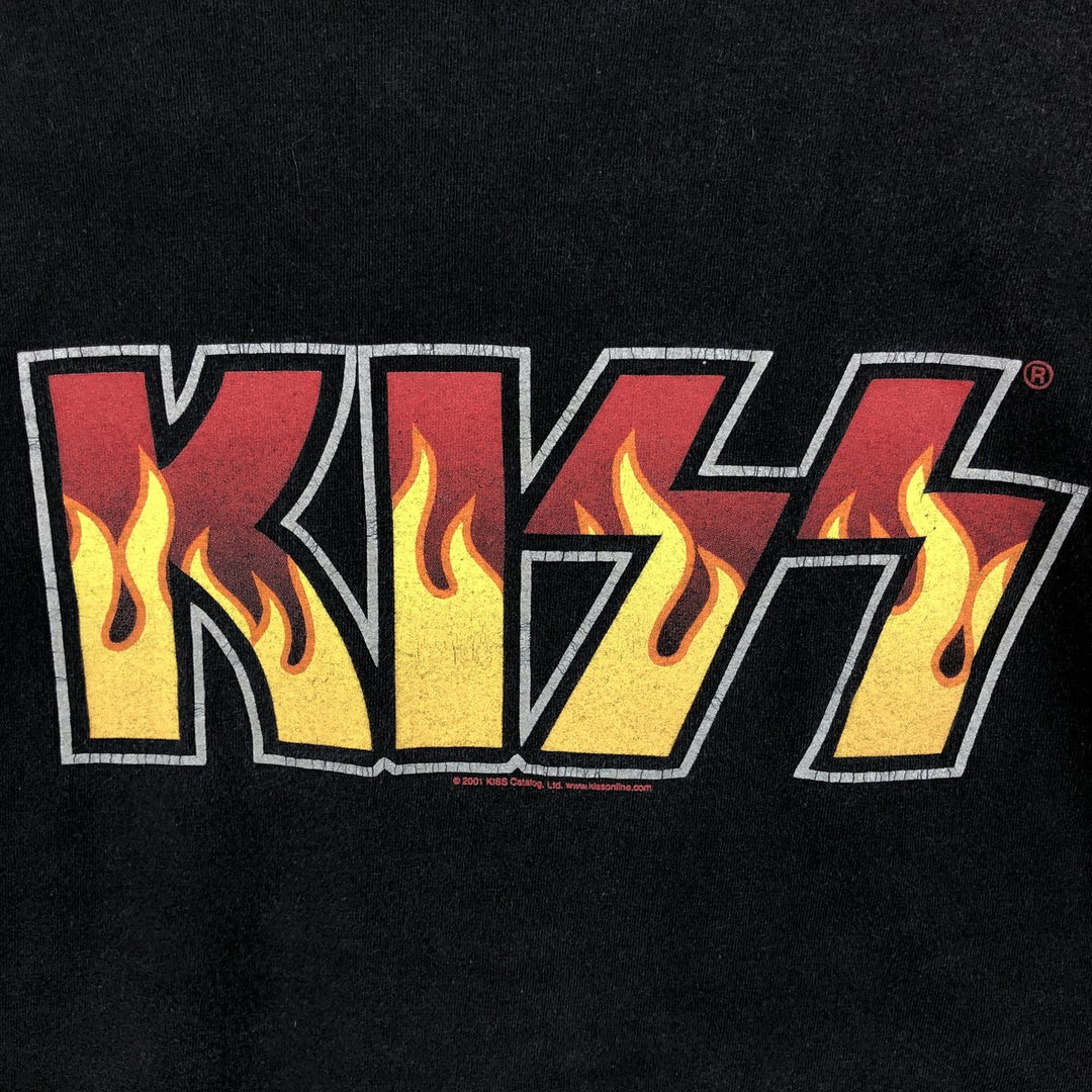 2000'S Tennessee River KISS Fire Pattern Band T-Shirt (Men's XL equivalent) cotton black type Vintage Second Hand