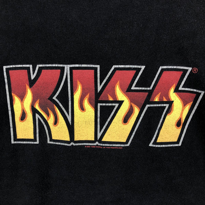 2000'S Tennessee River KISS Fire Pattern Band T-Shirt (Men's XL equivalent) cotton black type Vintage Second Hand