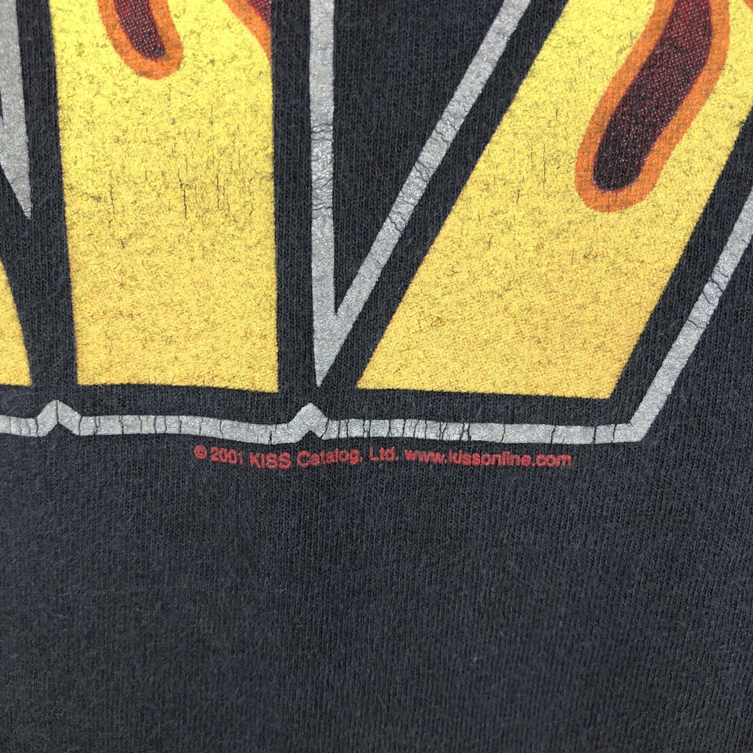 2000'S Tennessee River KISS Fire Pattern Band T-Shirt (Men's XL equivalent) cotton black type Vintage Second Hand