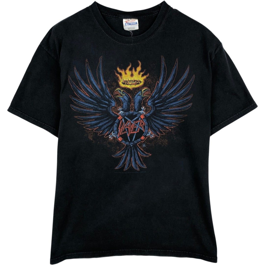 SLAYER Band T-shirt, Men's L size cotton black type Vintage Second Hand