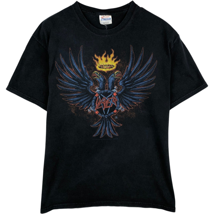 SLAYER Band T-shirt, Men's L size cotton black type Vintage Second Hand