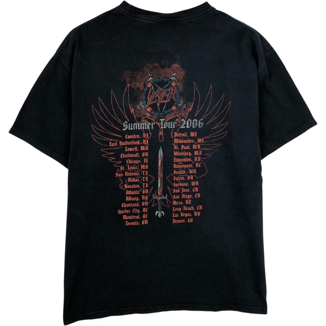 SLAYER Band T-shirt, Men's L size cotton black type Vintage Second Hand