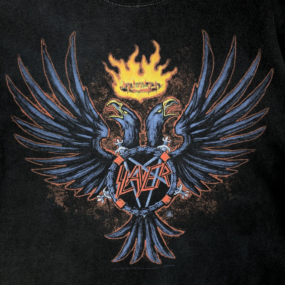 SLAYER Band T-shirt, Men's L size cotton black type Vintage Second Hand