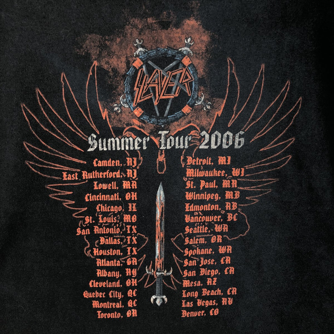 SLAYER Band T-shirt, Men's L size cotton black type Vintage Second Hand