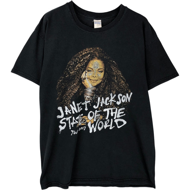 Gildan Janet Jackson Band T-shirt, Men's Size L (approx.) cotton black type Vintage Second Hand