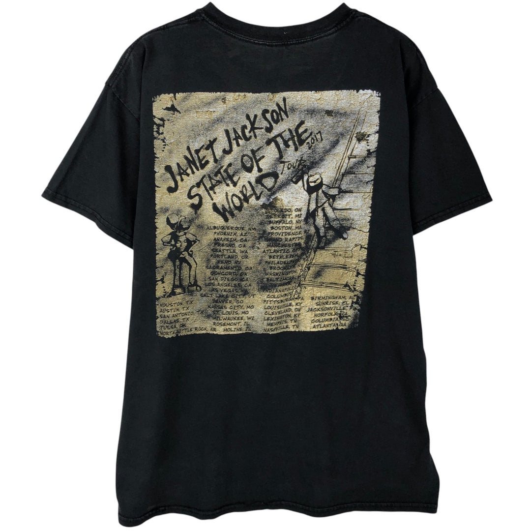 Gildan Janet Jackson Band T-shirt, Men's Size L (approx.) cotton black type Vintage Second Hand