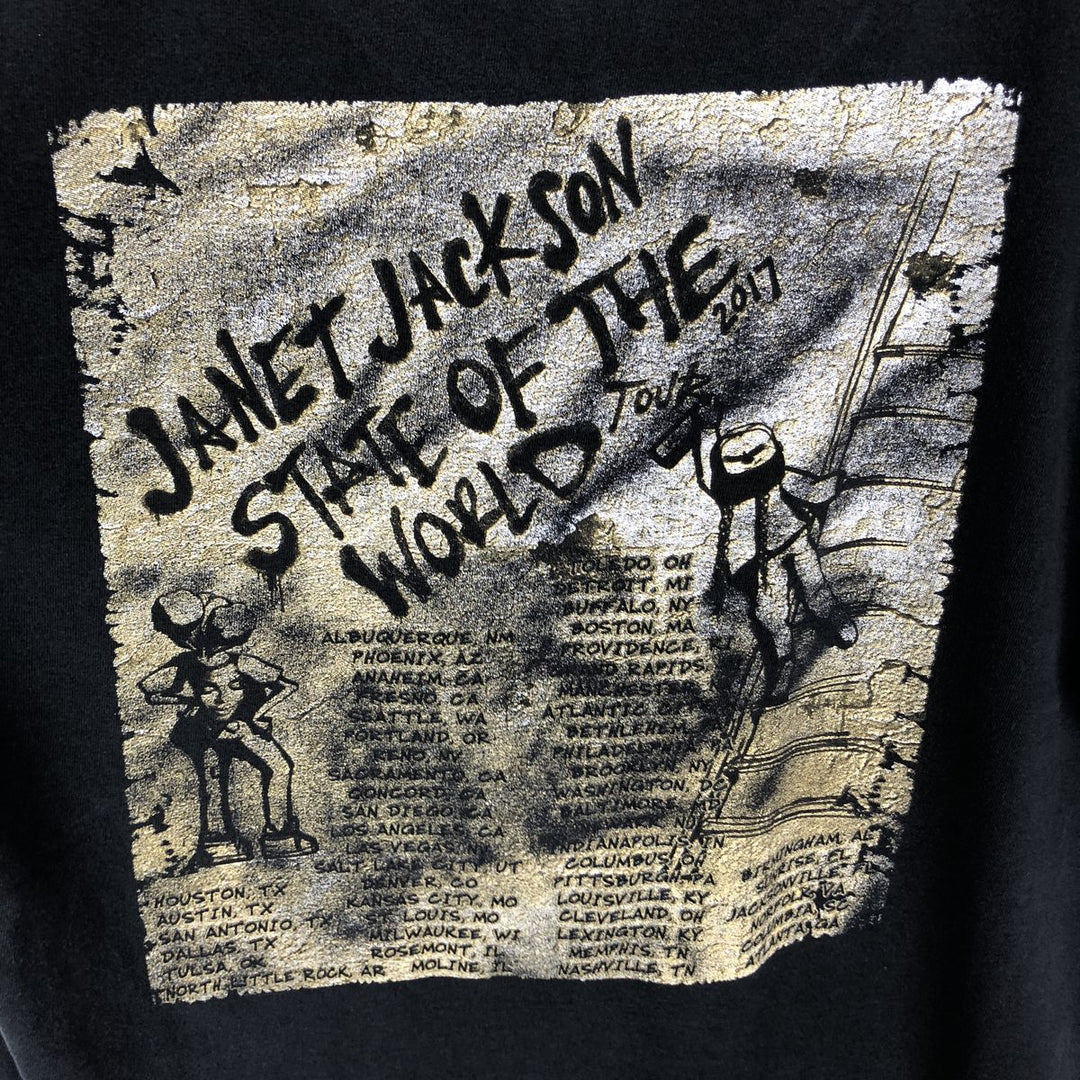 Gildan Janet Jackson Band T-shirt, Men's Size L (approx.) cotton black type Vintage Second Hand