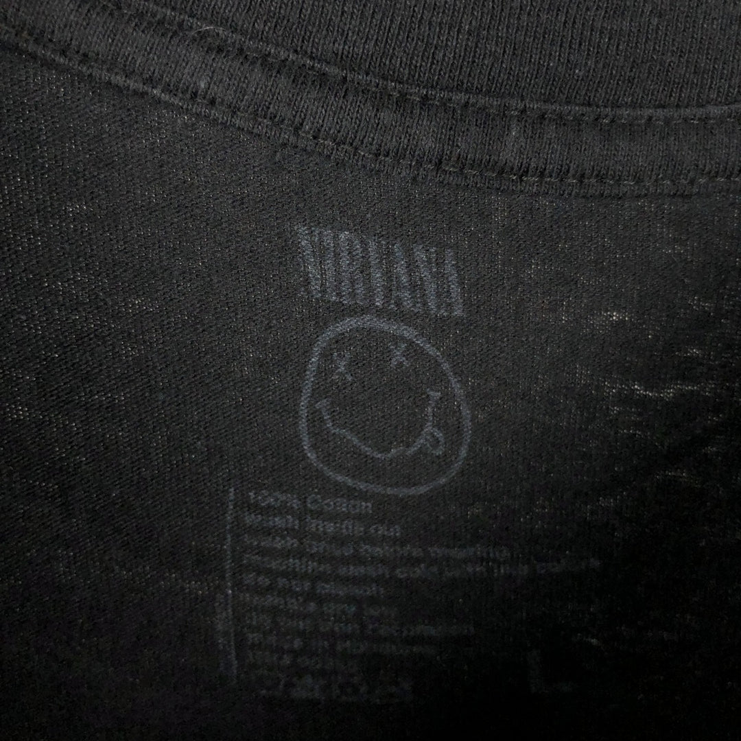NIRVANA Nirvana Band T-shirt, Band T, Men's L size cotton black type Vintage Second Hand