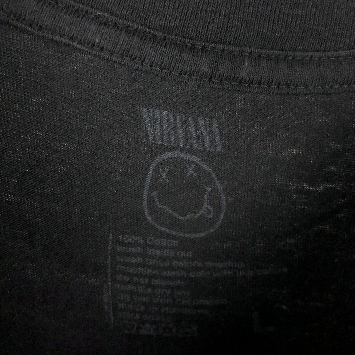 NIRVANA Nirvana Band T-shirt, Band T, Men's L size cotton black type Vintage Second Hand
