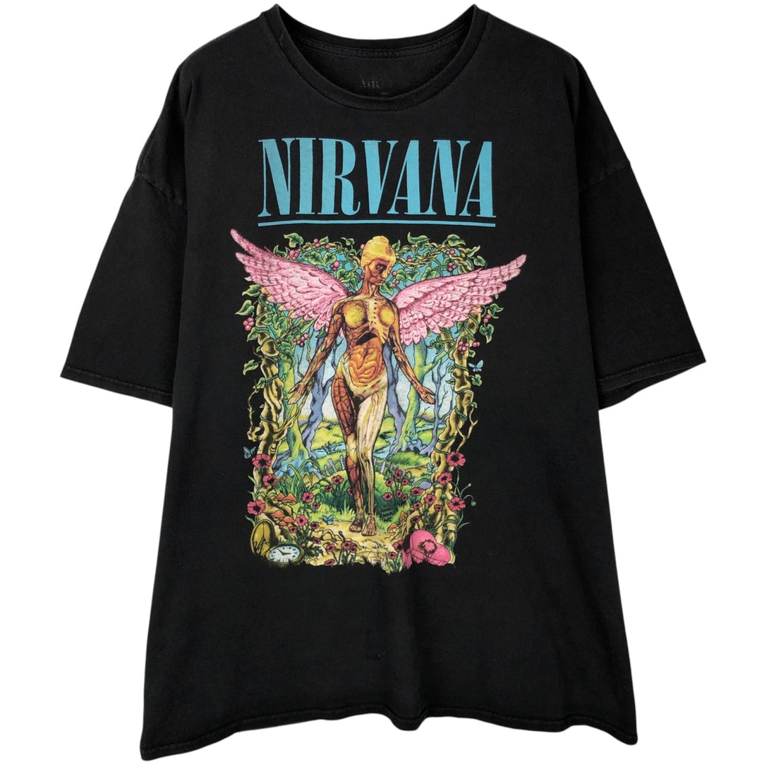 NIRVANA Nirvana Band T-shirt, Band T, Men's M size unclear black type Vintage Second Hand