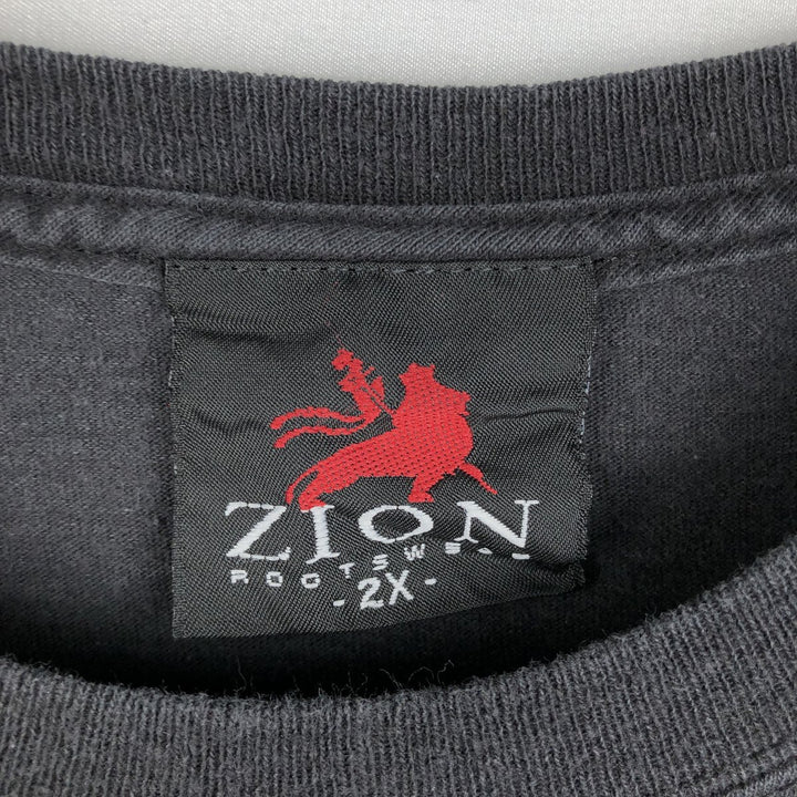 ZION Bob Marley Rap T-Shirt (Men's XXL equivalent) cotton black type Vintage Second Hand