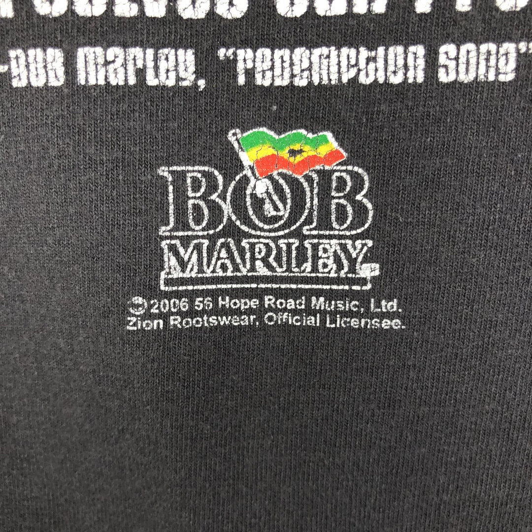 ZION Bob Marley Rap T-Shirt (Men's XXL equivalent) cotton black type Vintage Second Hand