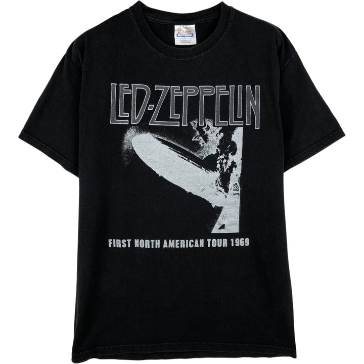 Hanes LED ZEPPELIN Band T-Shirt (Men's Size M) cotton black type Vintage Second Hand