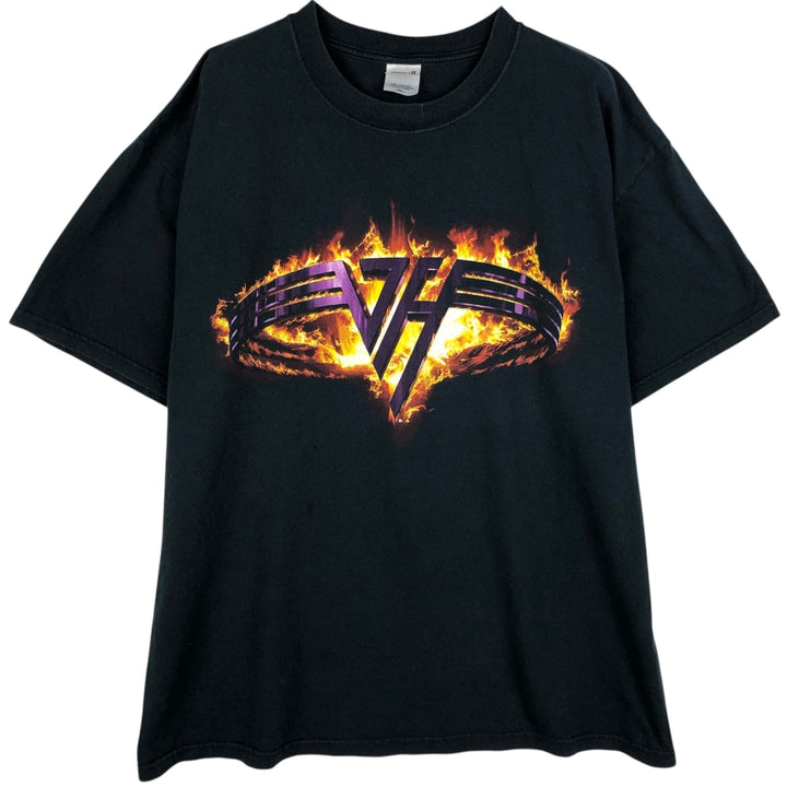 Anvil Van Halen Fire Pattern Band T-Shirt (Men's XL equivalent) cotton black type Vintage Second Hand