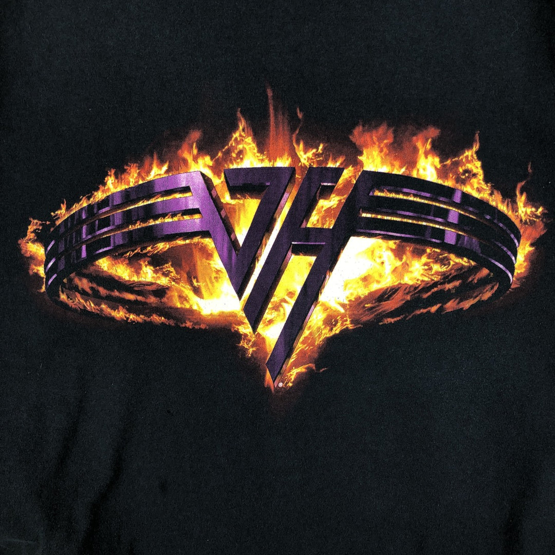 Anvil Van Halen Fire Pattern Band T-Shirt (Men's XL equivalent) cotton black type Vintage Second Hand
