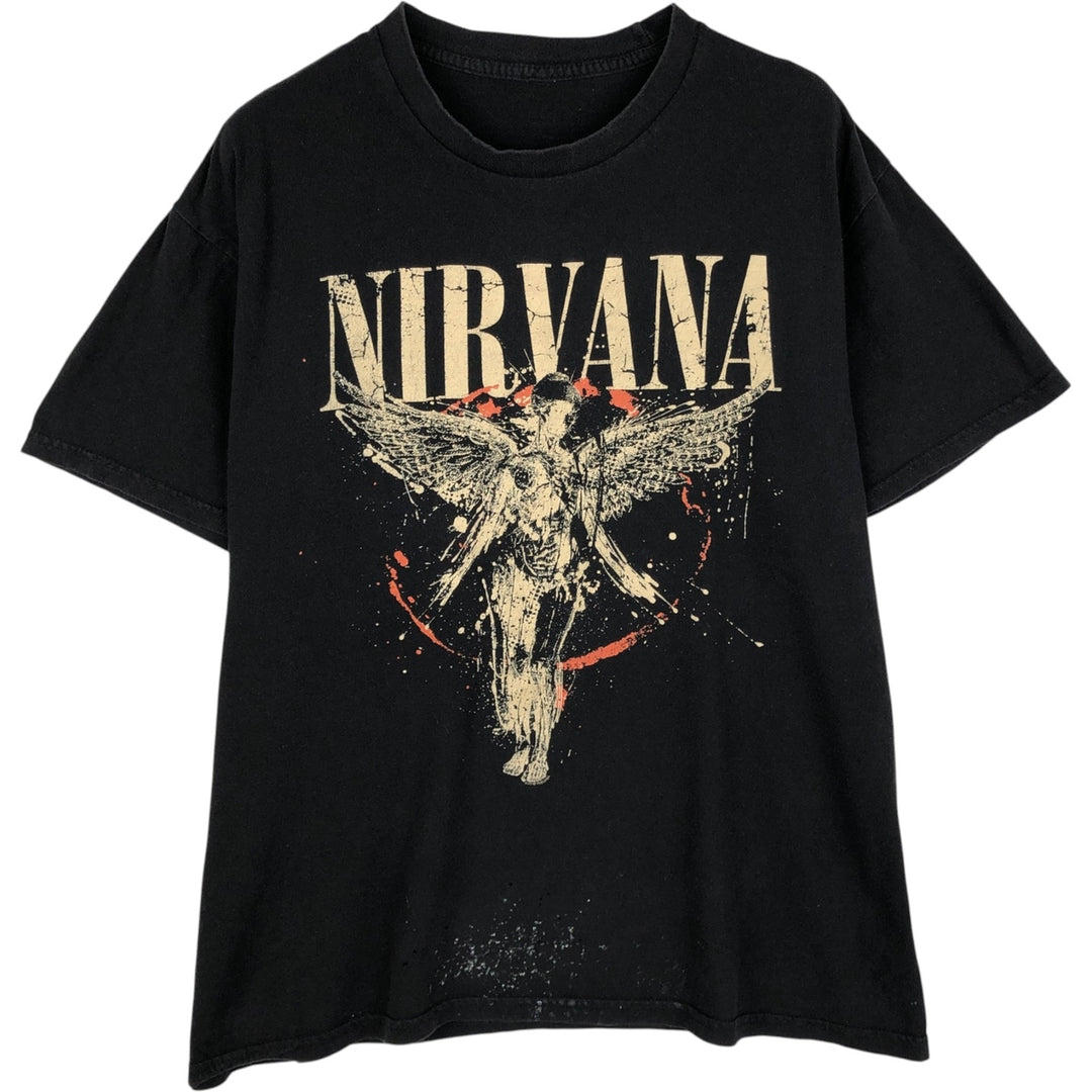 NIRVANA Nirvana Band T-shirt, Band T, Men's M size unclear black type Vintage Second Hand