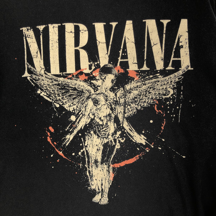 NIRVANA Nirvana Band T-shirt, Band T, Men's M size unclear black type Vintage Second Hand
