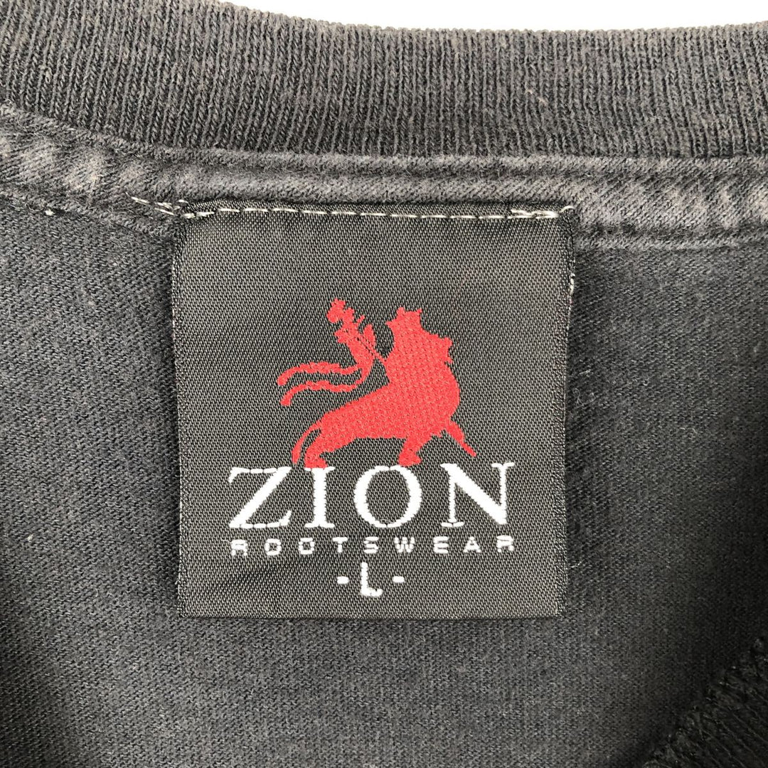 ZION BOB MARLEY Bob Marley Band T-shirt Band T Made in USA Men's L size cotton black type Vintage Second Hand
