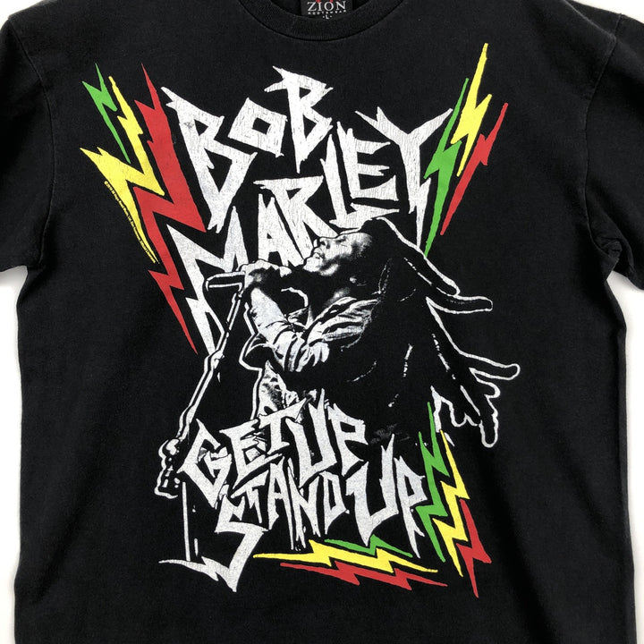 ZION BOB MARLEY Bob Marley Band T-shirt Band T Made in USA Men's L size cotton black type Vintage Second Hand