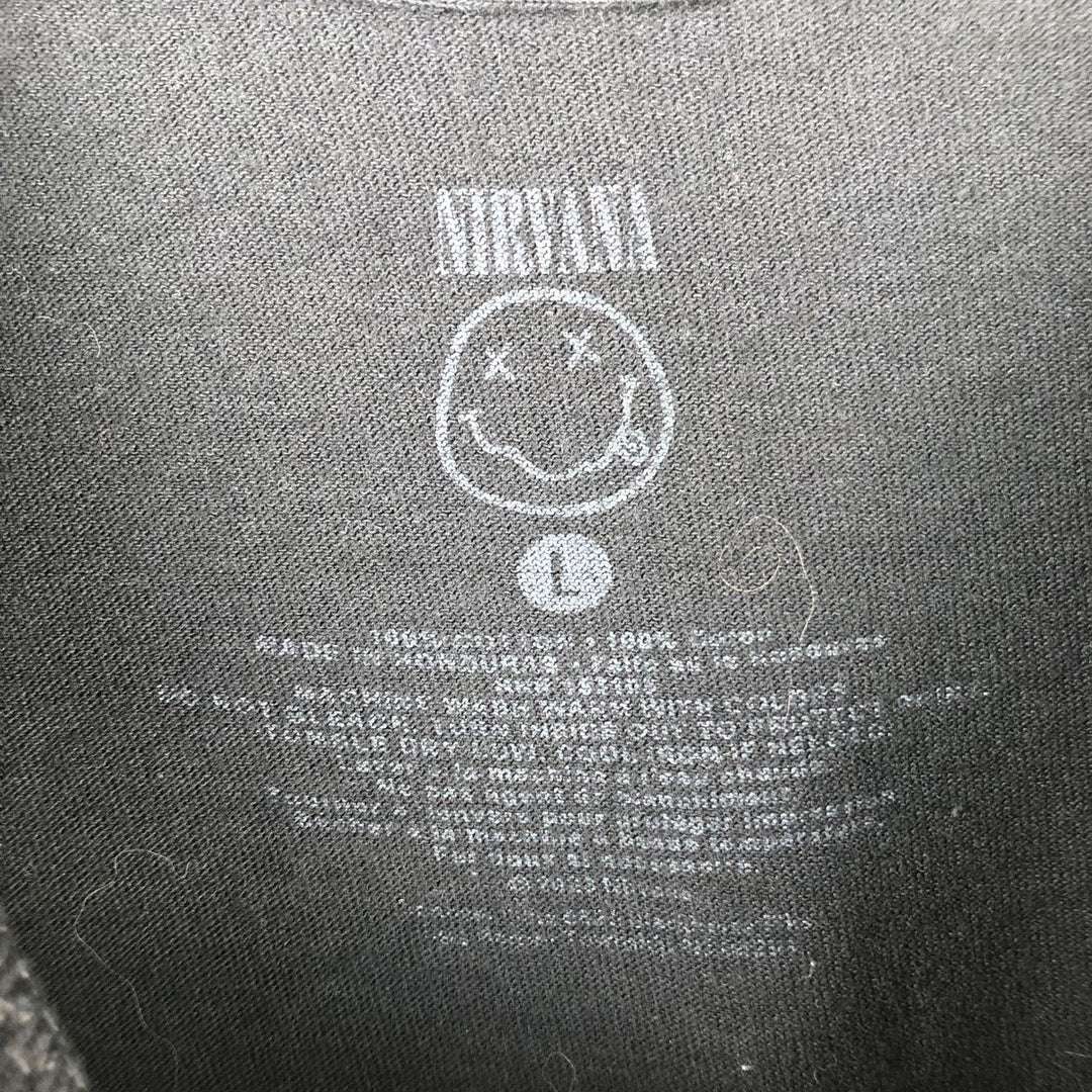 NIRVANA Nirvana Band T-shirt, Band T, Men's L size cotton black type Vintage Second Hand