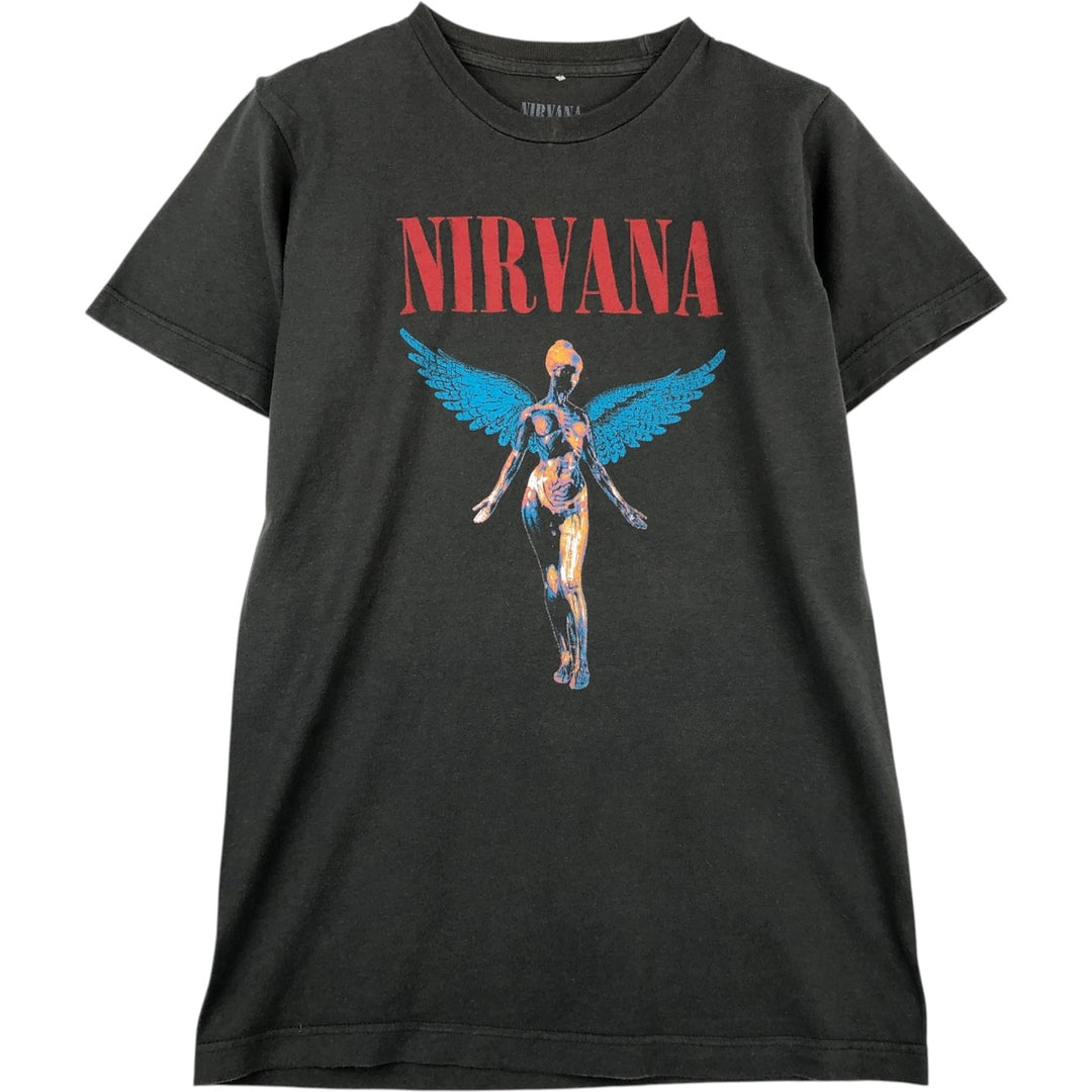 NIRVANA Nirvana Band T-shirt, Band T, Men's S size cotton Charcoal Vintage Second Hand