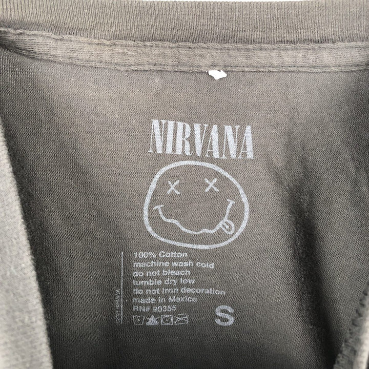 NIRVANA Nirvana Band T-shirt, Band T, Men's S size cotton Charcoal Vintage Second Hand