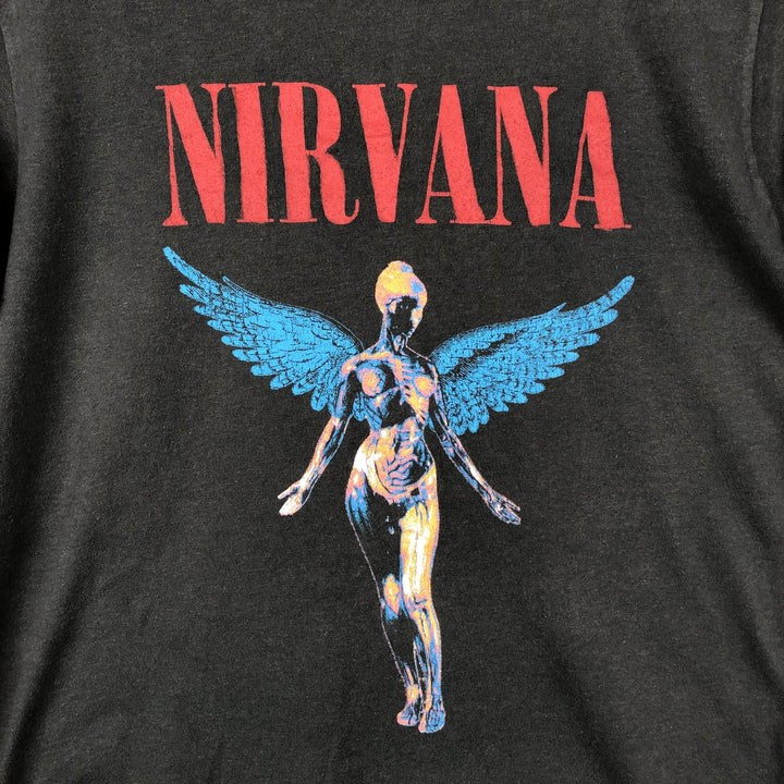 NIRVANA Nirvana Band T-shirt, Band T, Men's S size cotton Charcoal Vintage Second Hand