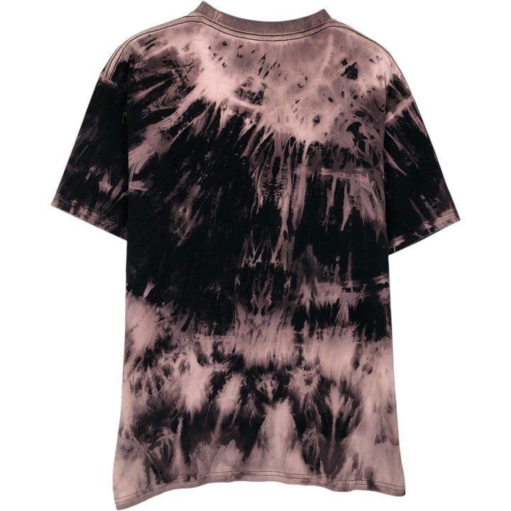TEESTYLED KANYE WEST Skull Pattern Tie-Dye Rap T-Shirt (Men's Size L) cotton Red type red-purple Vintage Second Hand