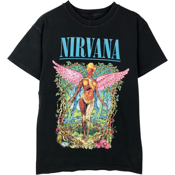 NIRVANA Nirvana Band T-shirt, Band T, Men's S size cotton black type Vintage Second Hand