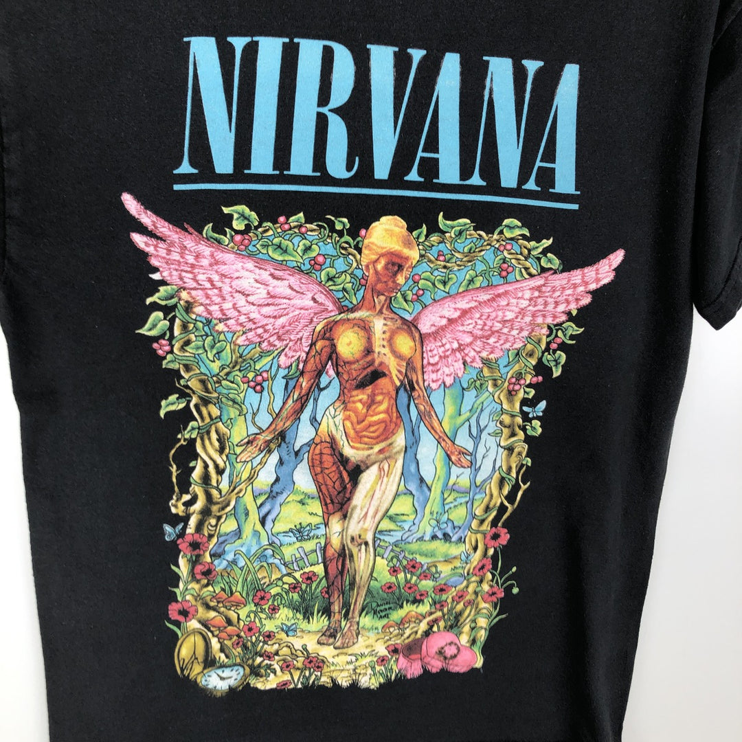 NIRVANA Nirvana Band T-shirt, Band T, Men's S size cotton black type Vintage Second Hand