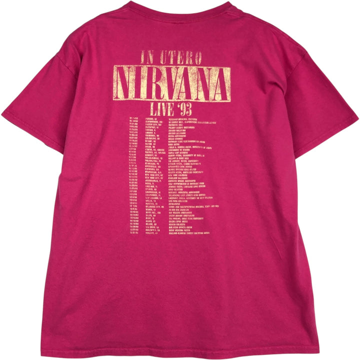NIRVANA Nirvana Band T-shirt, Band T, Men's L size unclear pink type Vintage Second Hand