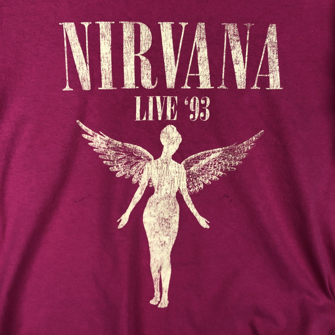NIRVANA Nirvana Band T-shirt, Band T, Men's L size unclear pink type Vintage Second Hand