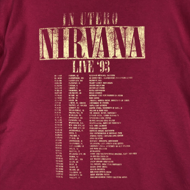 NIRVANA Nirvana Band T-shirt, Band T, Men's L size unclear pink type Vintage Second Hand