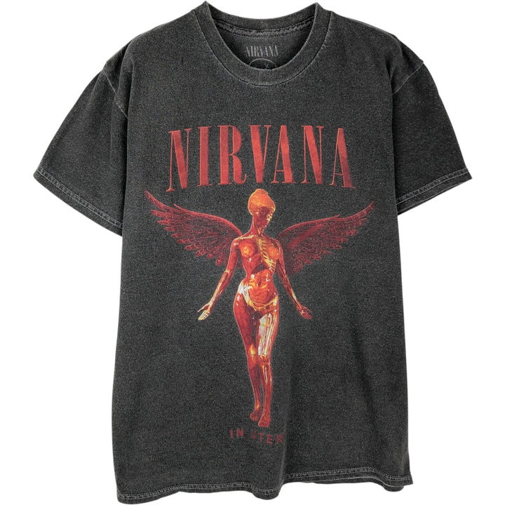 NIRVANA Nirvana Band T-shirt, Band T, Men's S size cotton Charcoal Vintage Second Hand