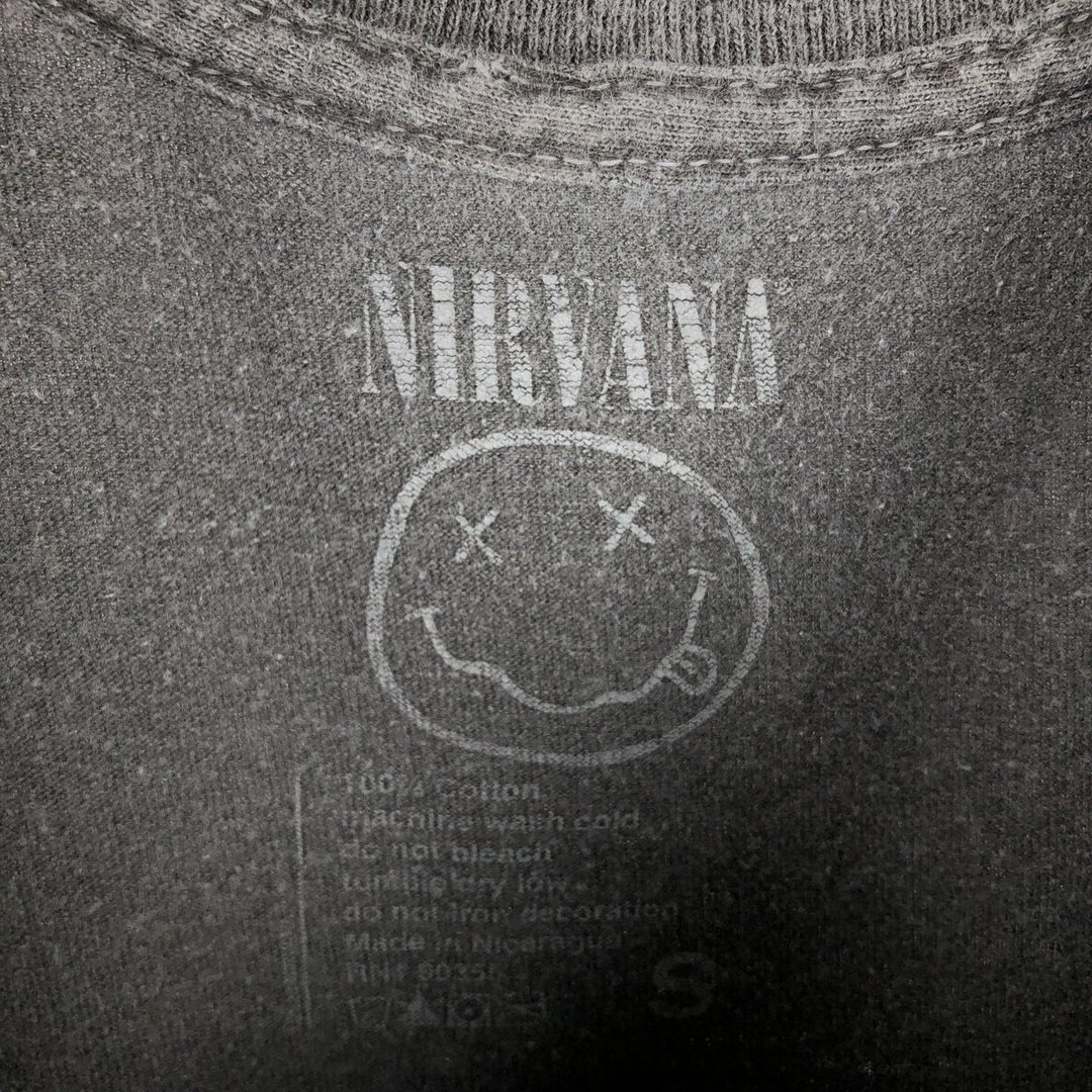 NIRVANA Nirvana Band T-shirt, Band T, Men's S size cotton Charcoal Vintage Second Hand