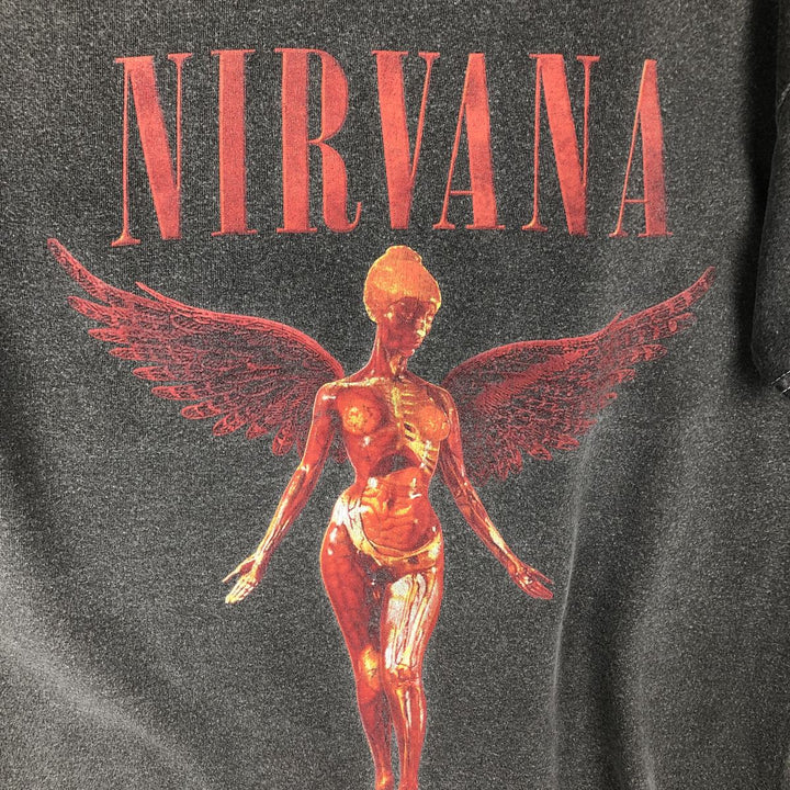 NIRVANA Nirvana Band T-shirt, Band T, Men's S size cotton Charcoal Vintage Second Hand