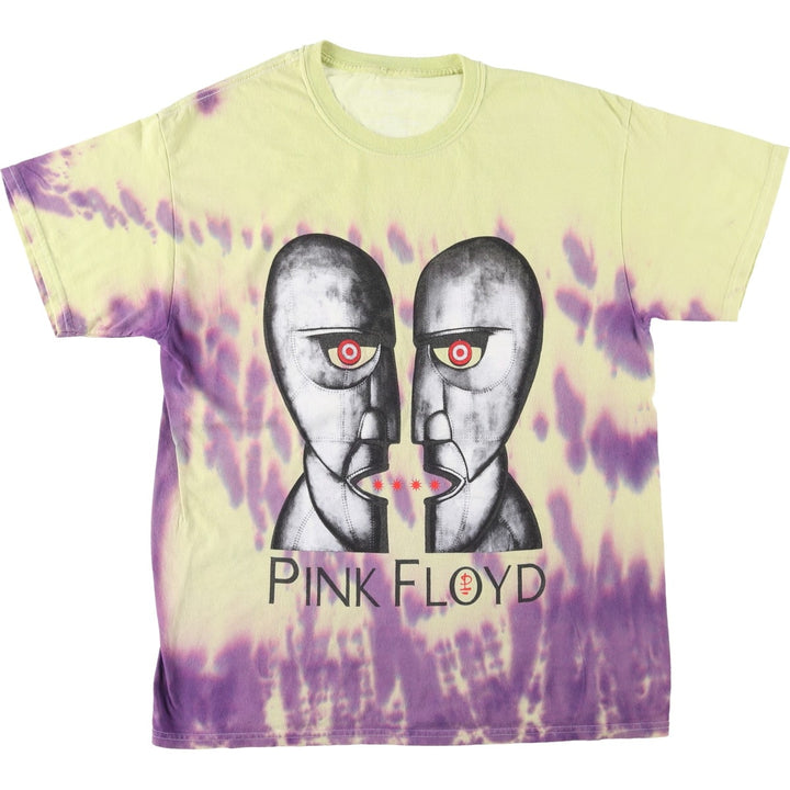 PINK FLOYD Tie-dye Pattern Band T-shirt (Men's Size S) cotton yellow type Vintage Second Hand