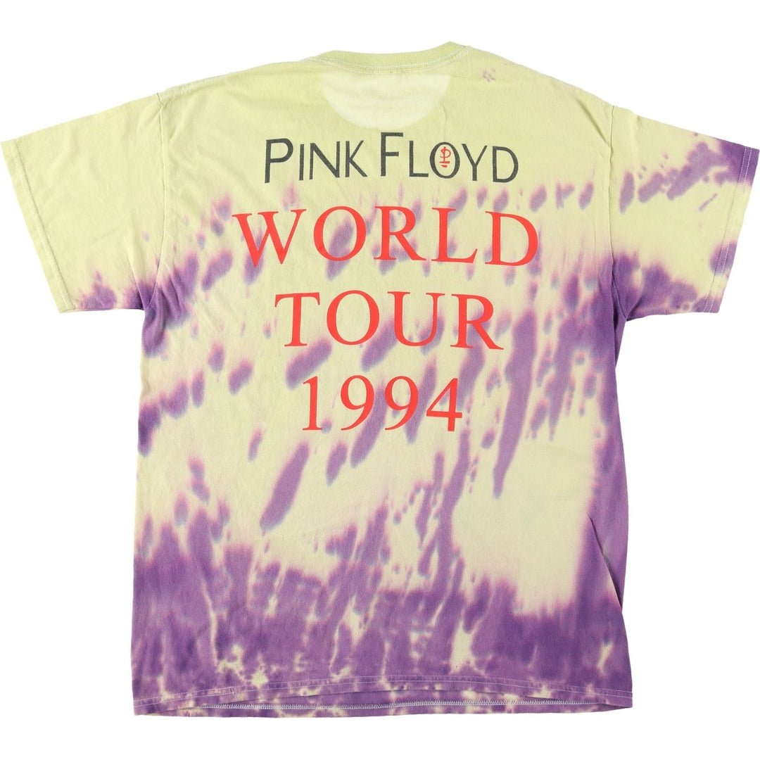 PINK FLOYD Tie-dye Pattern Band T-shirt (Men's Size S) cotton yellow type Vintage Second Hand