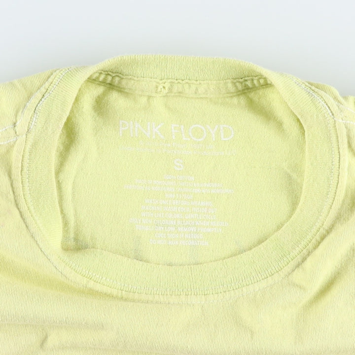 PINK FLOYD Tie-dye Pattern Band T-shirt (Men's Size S) cotton yellow type Vintage Second Hand