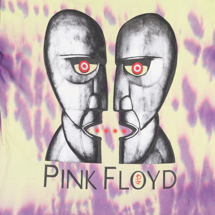 PINK FLOYD Tie-dye Pattern Band T-shirt (Men's Size S) cotton yellow type Vintage Second Hand