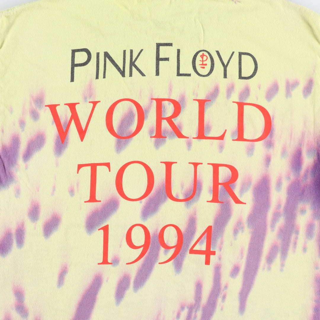 PINK FLOYD Tie-dye Pattern Band T-shirt (Men's Size S) cotton yellow type Vintage Second Hand