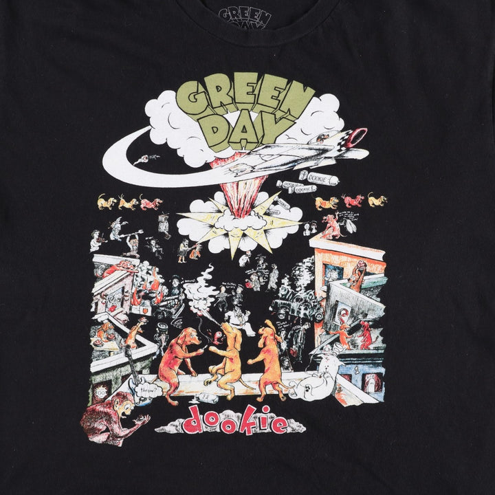 GREEN DAY Green Day Band T-shirt Band T Men's XL size cotton black type Vintage Second Hand
