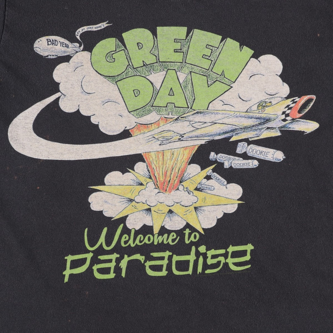 Green Day Band T-shirt, Men's XL size unclear black type Vintage Second Hand