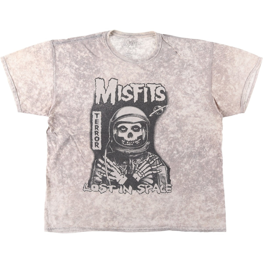 MISFITS Skull Pattern Band T-shirt, Men's XL size cotton Beige type Vintage Second Hand