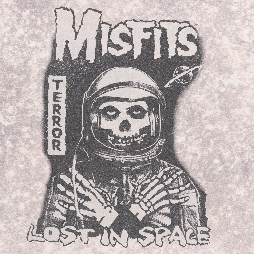 MISFITS Skull Pattern Band T-shirt, Men's XL size cotton Beige type Vintage Second Hand