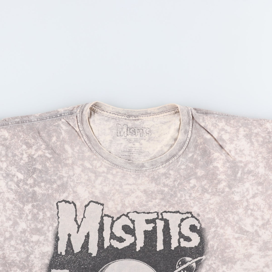 MISFITS Skull Pattern Band T-shirt, Men's XL size cotton Beige type Vintage Second Hand