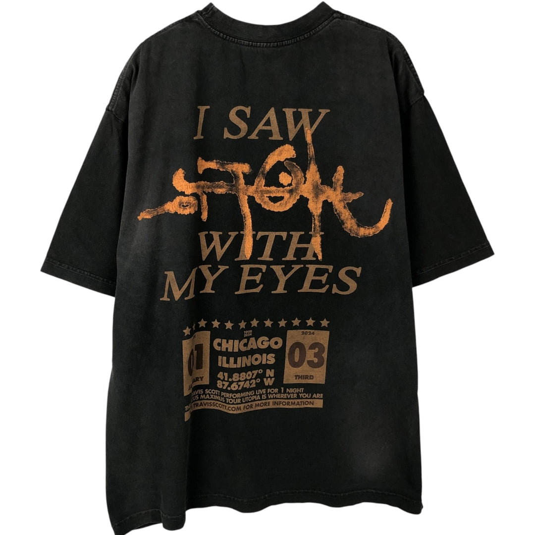 TRAVIS SCOTT rap t-shirt, men's size XL (approx.) unclear gray type Vintage Second Hand
