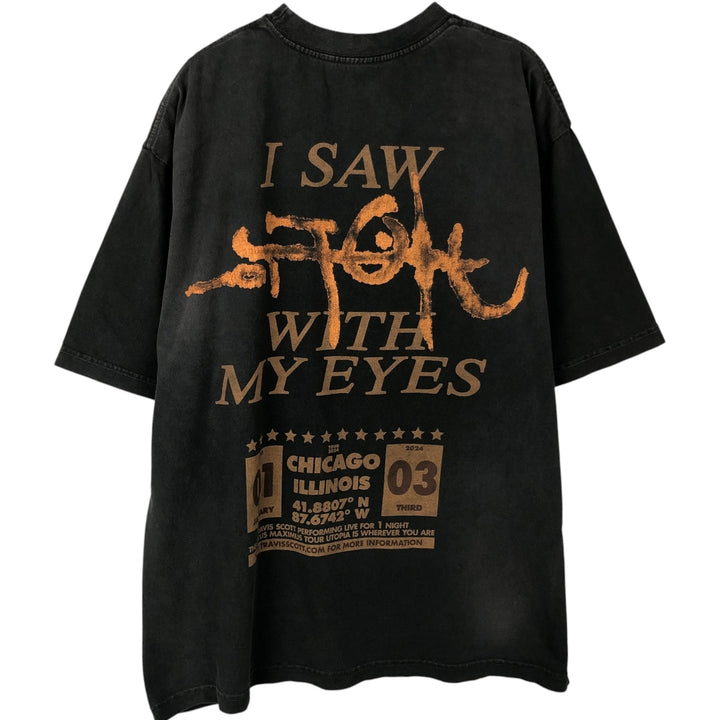 TRAVIS SCOTT rap t-shirt, men's size XL (approx.) unclear gray type Vintage Second Hand